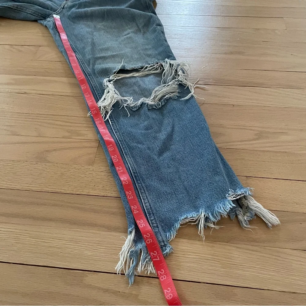 We The Free Destroyed Maggie Straight Light Wash Jeans 28 - Picture 9 of 15